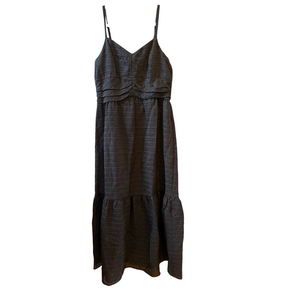 Donna Morgan for Maggie London black tiered textured midi dress size 10 - Picture 4 of 10